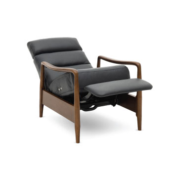 KISLOT Faux Leather Pushback Recliner Chair - Single Accent Armchair With Rivet Decor For Living Room