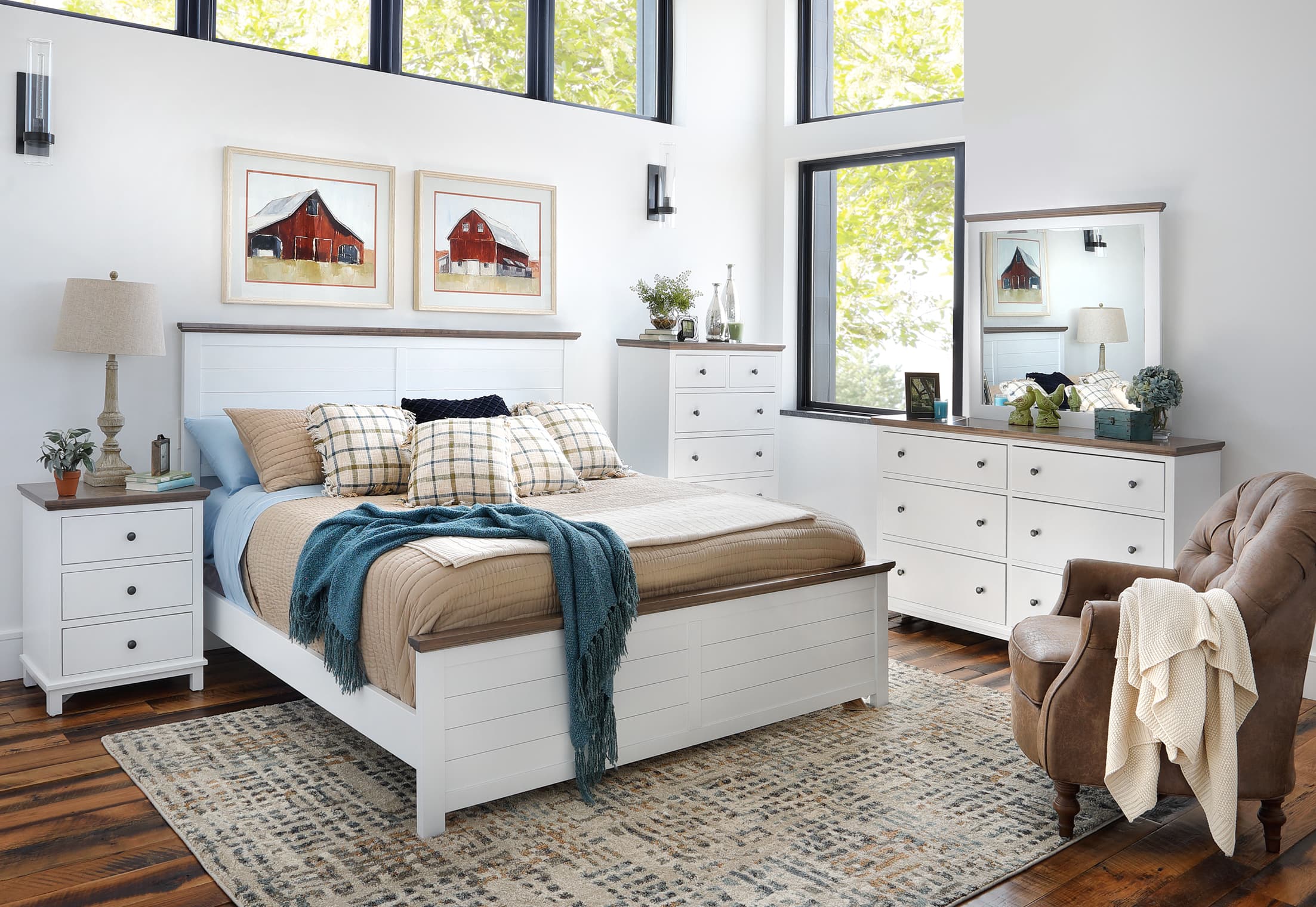 white bed with brown dresser Brown Bed Frame With White Dresser