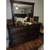 green emerald velvet dress Cedar Creek 6 Drawer Dresser – The Cabin Place main image 1