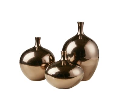 Product page for Ansen Mirrored Ceramic Decorative Vases 3 Pc Set