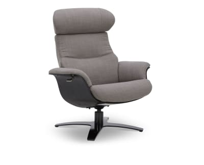 Product page for Orbit Fabric Swivel Recliner