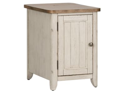 Product page for Farmland Cabinet Chairside End Table