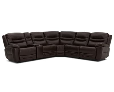 Product page for Lounge II 6 Pc. Leather Reclining Sectional