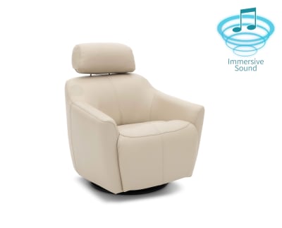 Product page for Stevie Power Swivel Audio Recliner