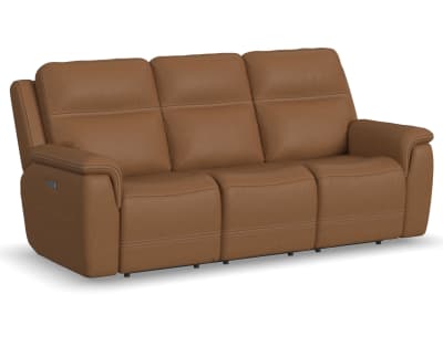 Product page for Sawyer Power Reclining Sofa