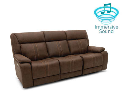 Product page for Vibe Home Theater Power Sofa