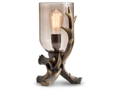 Product page for Antler with Smoke Glass Table Lamp