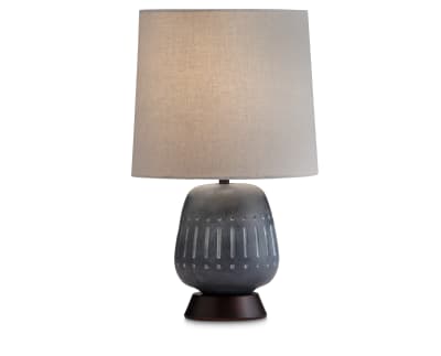 Product page for Luke Dark Grey Antique Table Lamp