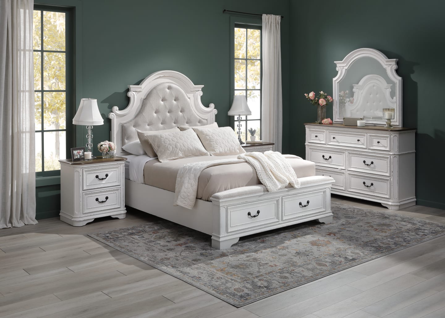Belle Manor Bedroom Group Window Scene