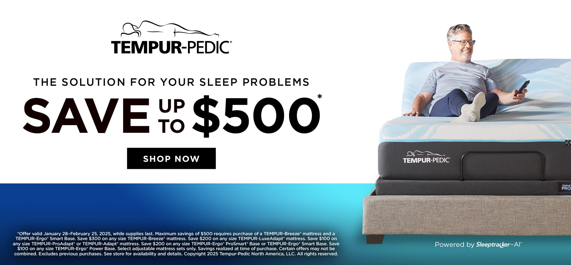 TempurPedic Presidents Day Sale Save up to $500