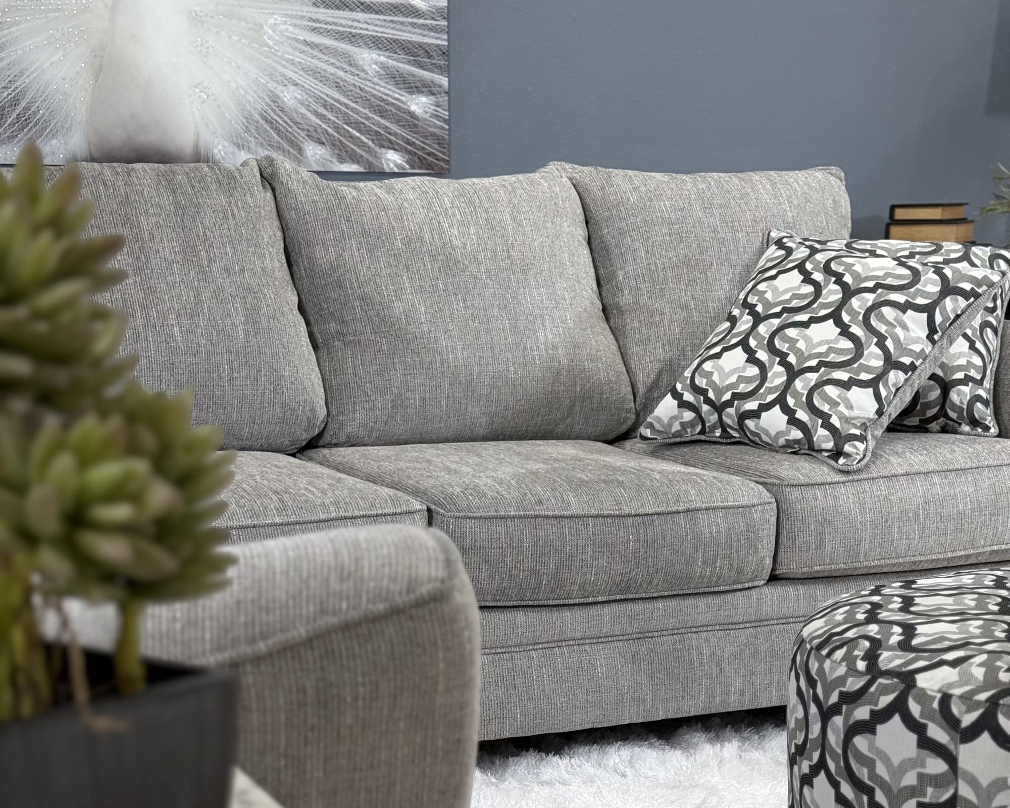 Gray Fabric Sofa in Living room