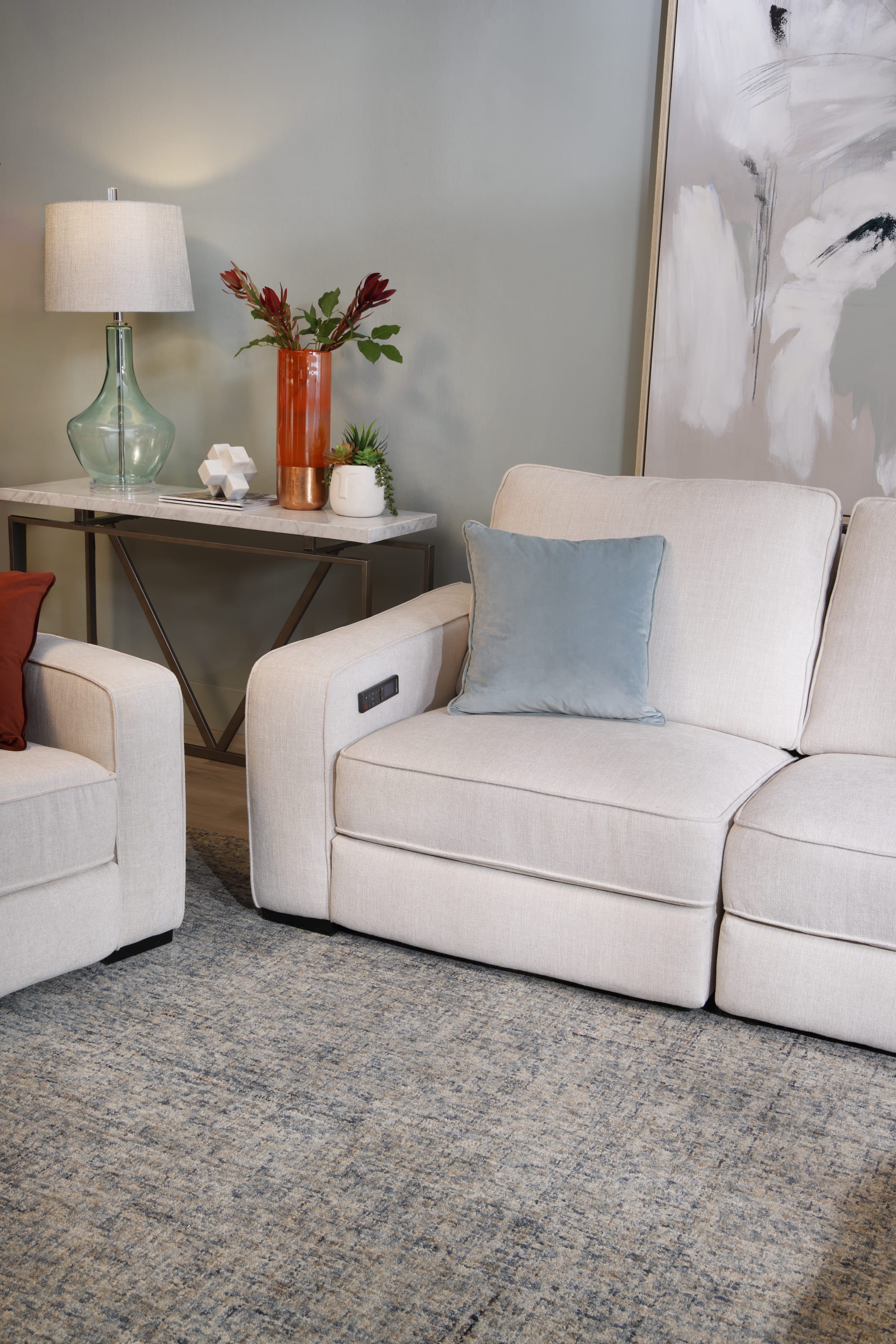 Close up shot of Compose Sectional arm in living room