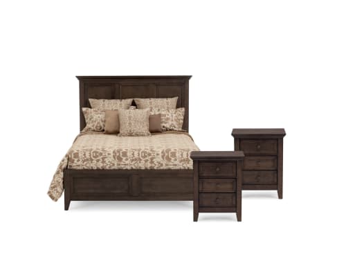 A wood bedroom set with classic style