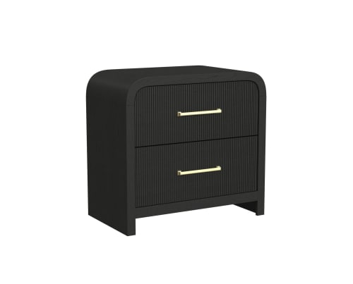 Black nightstand on white background