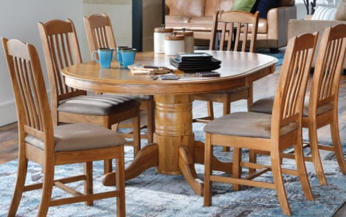 Light Brown Table with Matching Dining Chairs and other traditional decoratively styled products