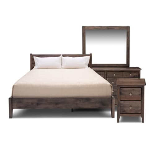 Brown Wooden Bedroom Set.