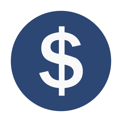 Dollar Sign Icon with Blue Background