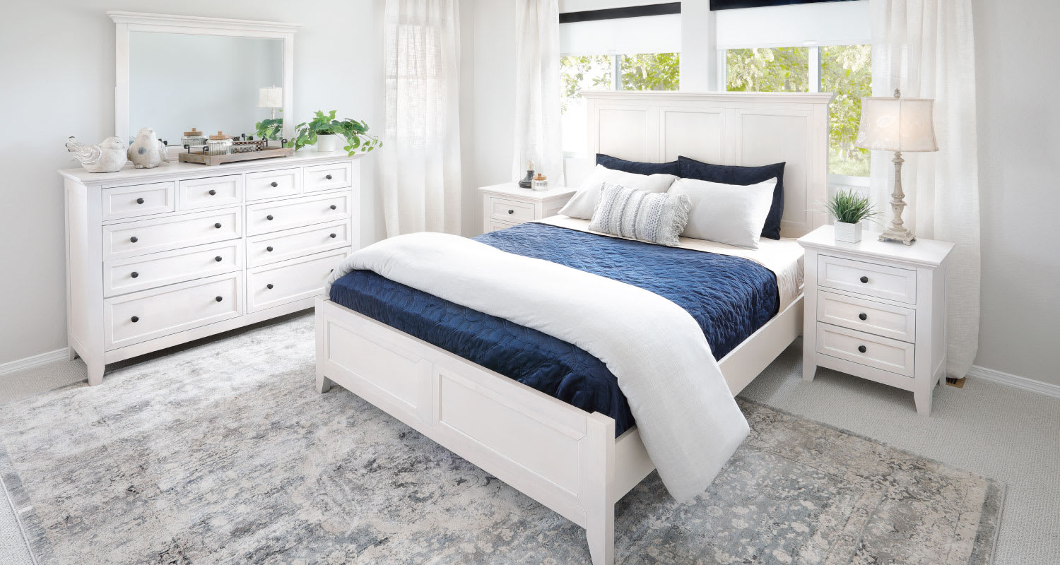 Bonn Panel Bed, Bonn Dresser, Bonn Mirror and Bon Nightstand