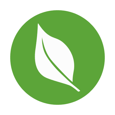 Leaf Icon with Green Background