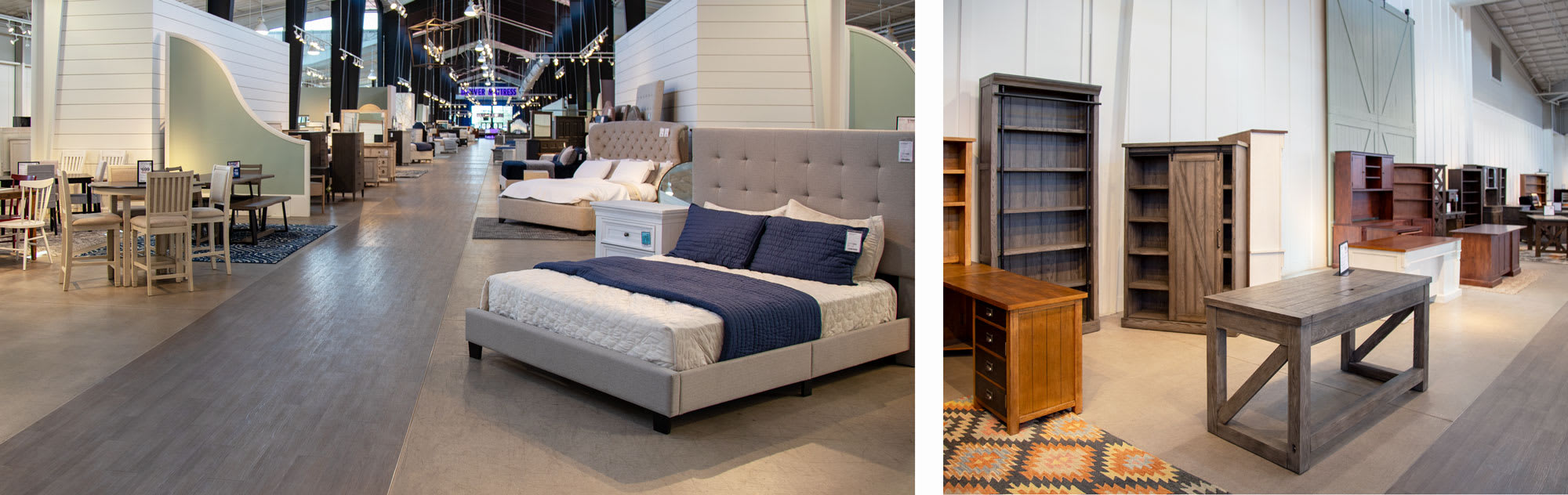 Furniture Row Bedroom and Dining center and Office center interiors