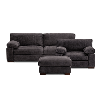 Grey Colored Grand Outback Sofa with Matching Chair and Ottoman