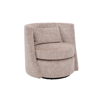 Taupe Fabric Cushioned Modern Style Swivel Chair