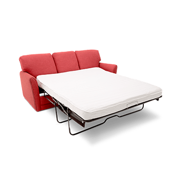 Red Sofa with pull out sleeper sofa mattress