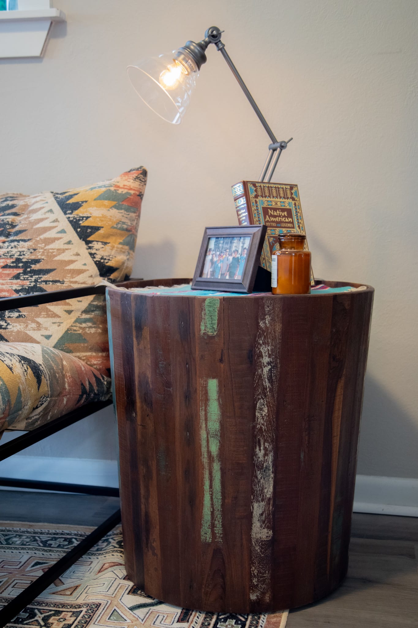 Antiqua Round End Table in Real Home