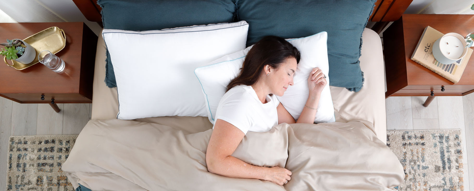 Woman Sleeping on High and Low Profile Doctors Choice Pillows