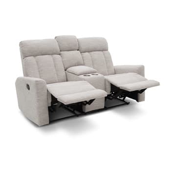Light Gray Power Reclining Loveseat with Center console