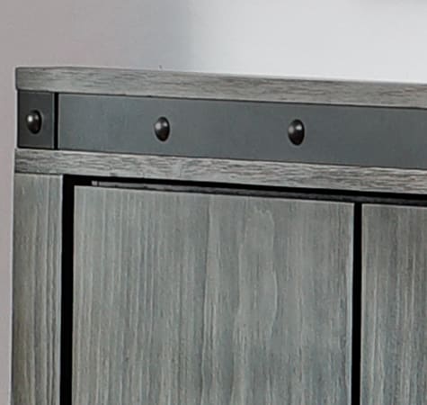 Gunsmoke Bed. Brushed Metal Trim.