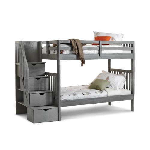 Dove Bunk Bed with Steps Twin over Twin