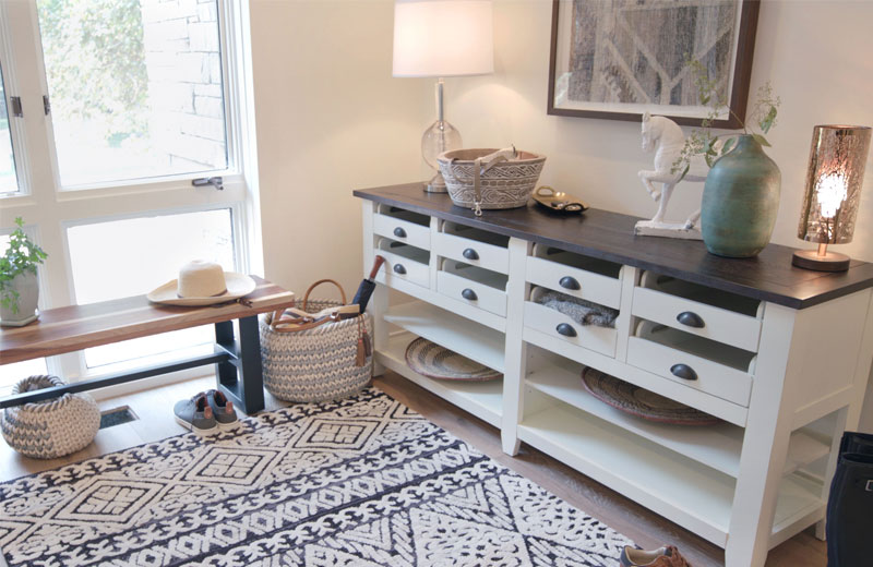 Entryway Designed Around Mountain Home Credenza