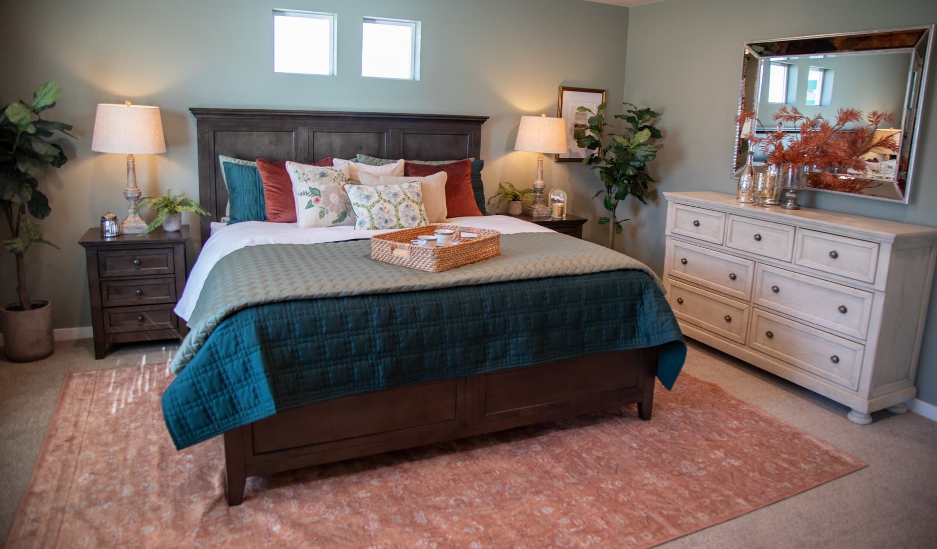 The Bering Panel Bed in a classic style bedroom