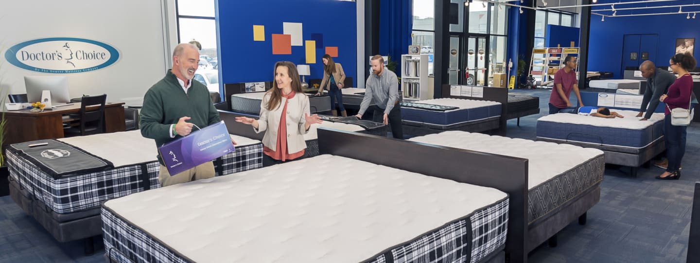 Customers Shopping Doctors Choice Section at Denver Mattress