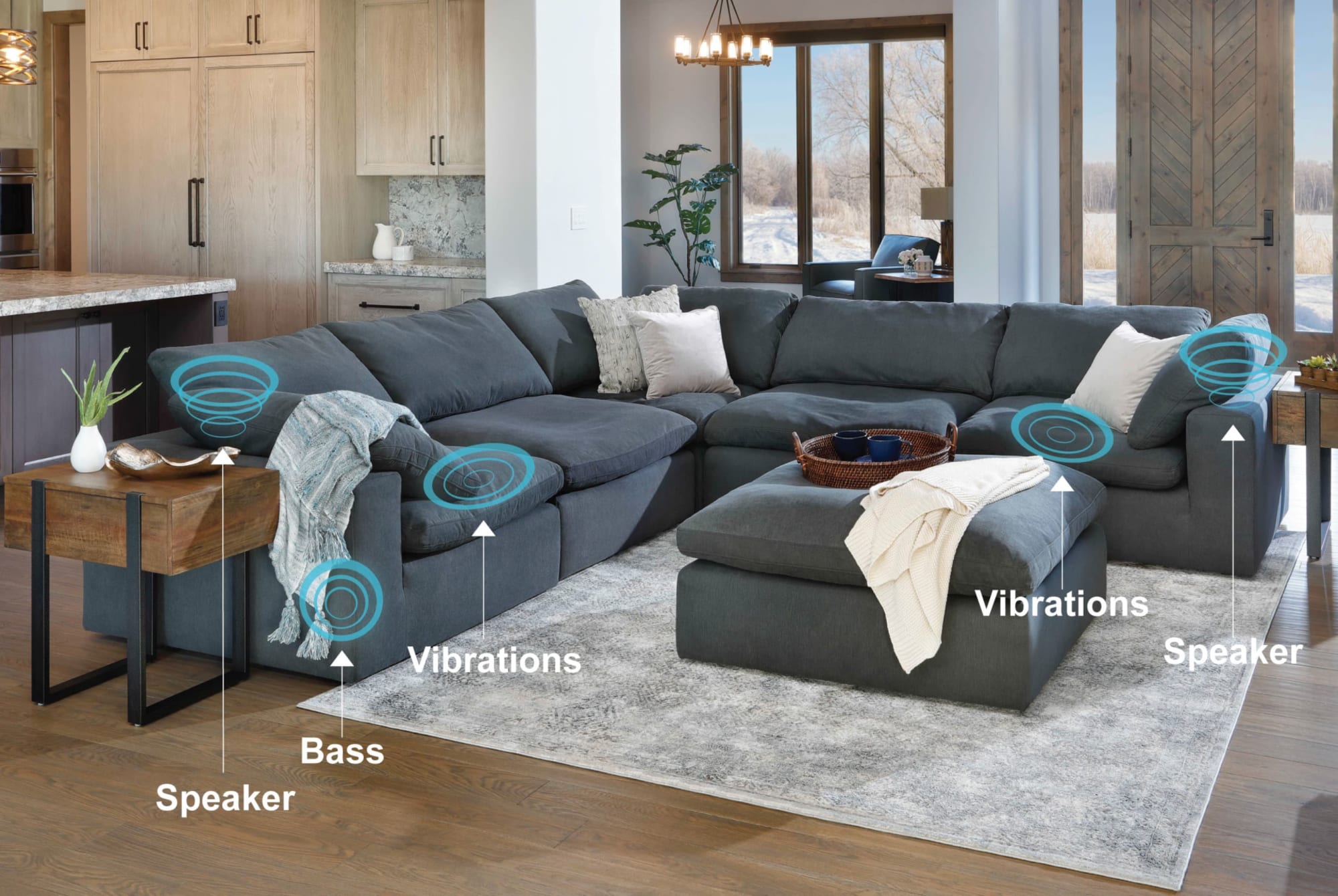 Luscious 5 Pc. Modular Sectional with Immersive Graphics