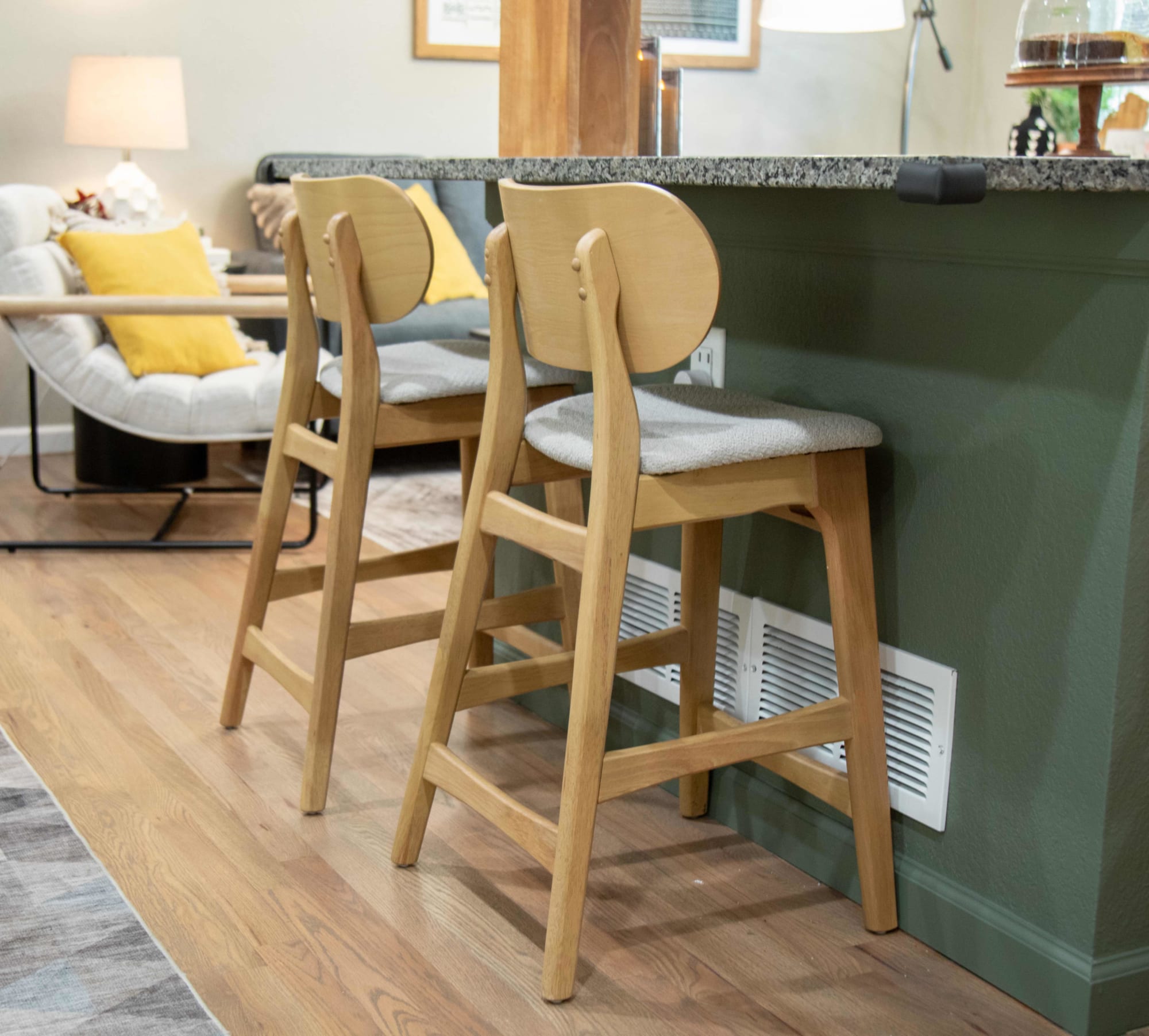 Lumen Barstool styled in Real Spaces home open floor plan