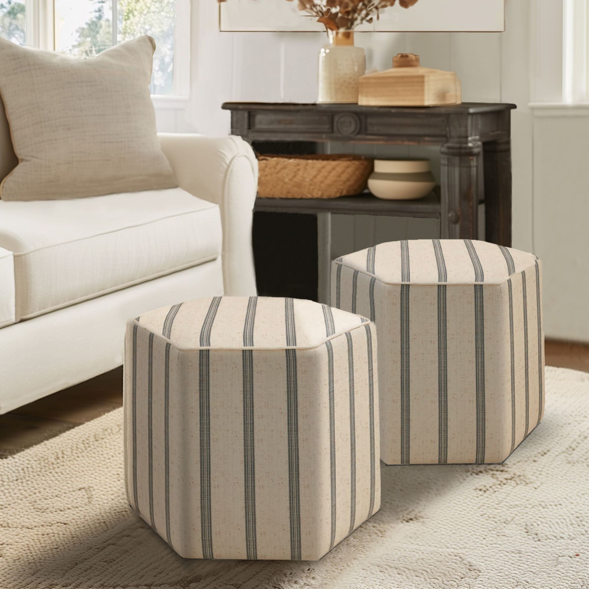 Ellen Hexagon Accent Ottoman