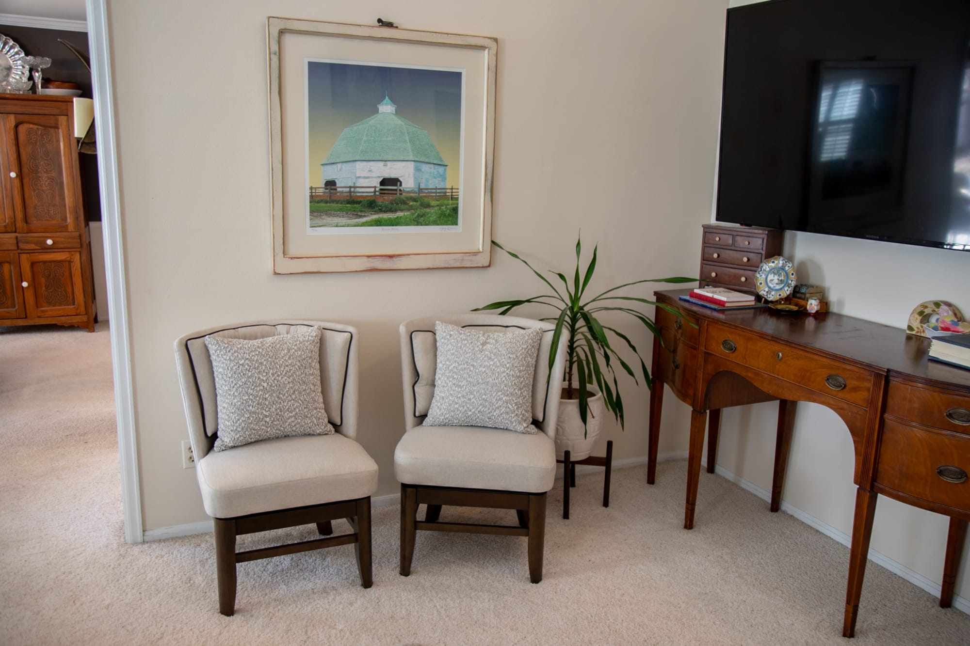 Two of the Lennon Chairs styled in Amy's home for Real Spaces