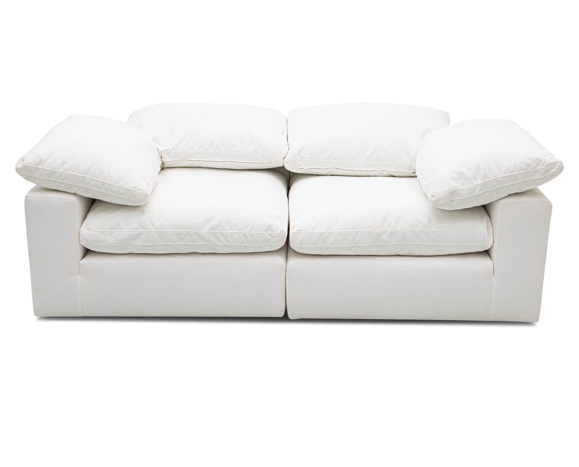 The Luscious 2 Pc. Sofa in White on a white background
