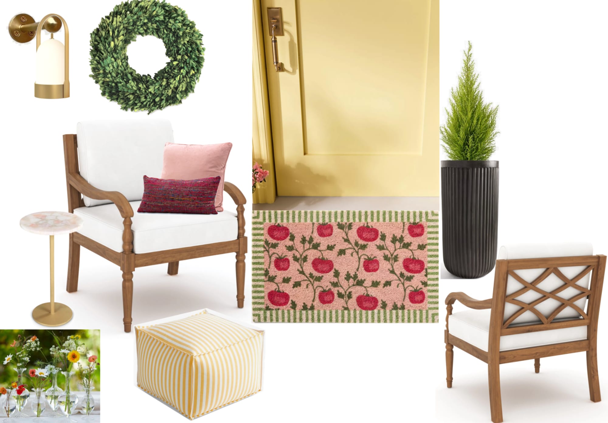 A collage of outdoor and patio products