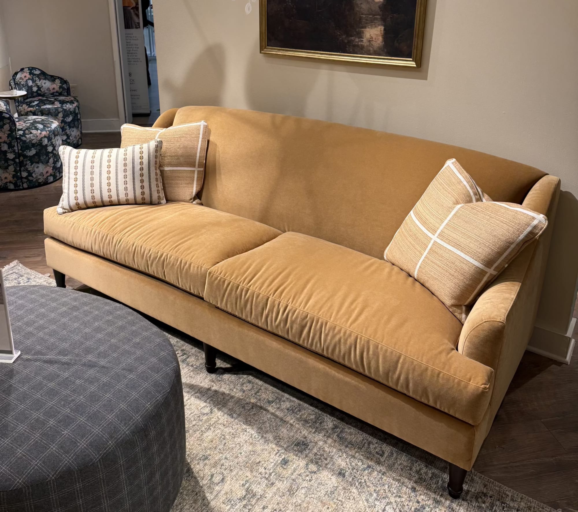 Modern Ochre Bench Sofa at High Point Marketplace
