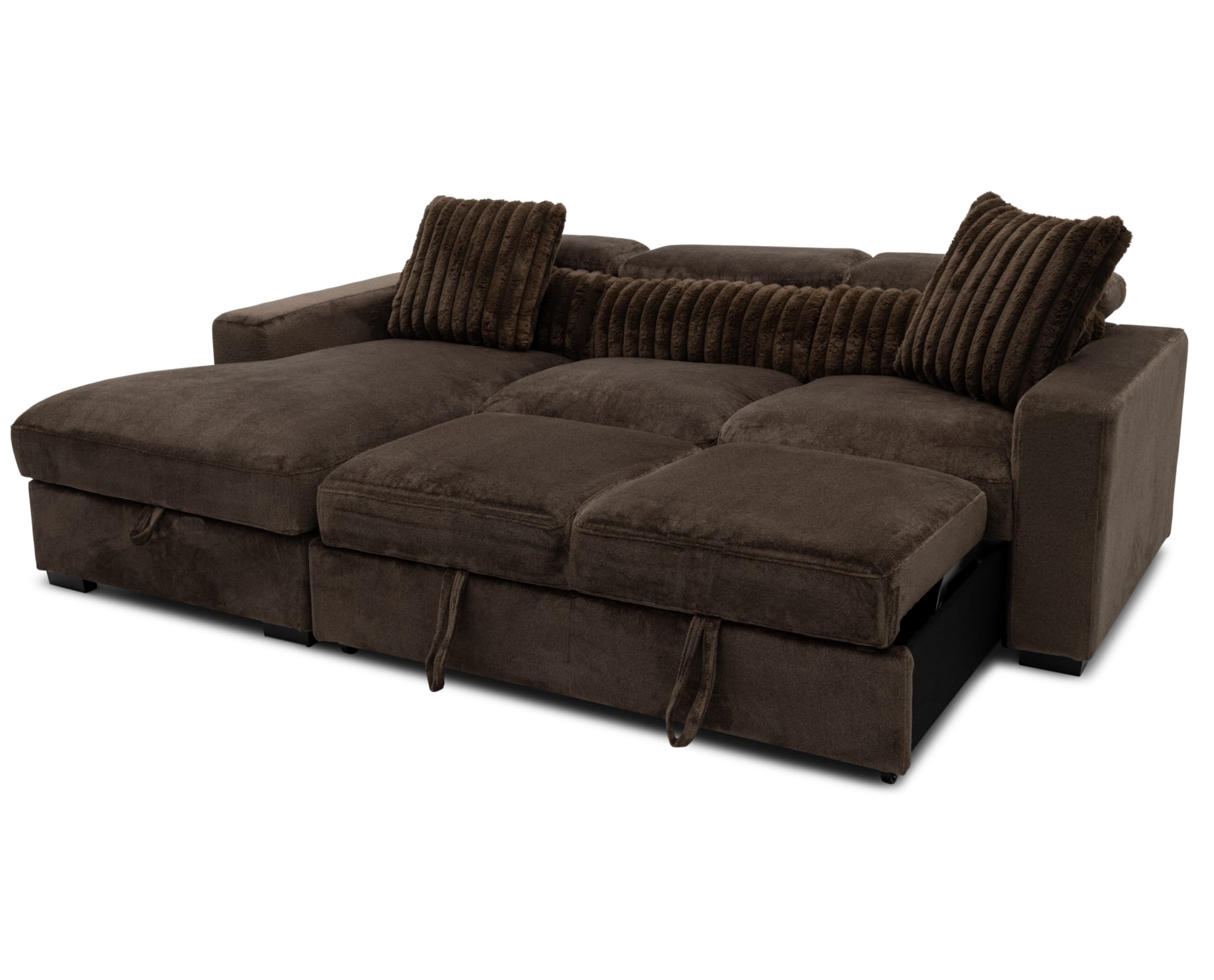 Roxy 2 Pc. LAF Chaise Sectional in Java on white background