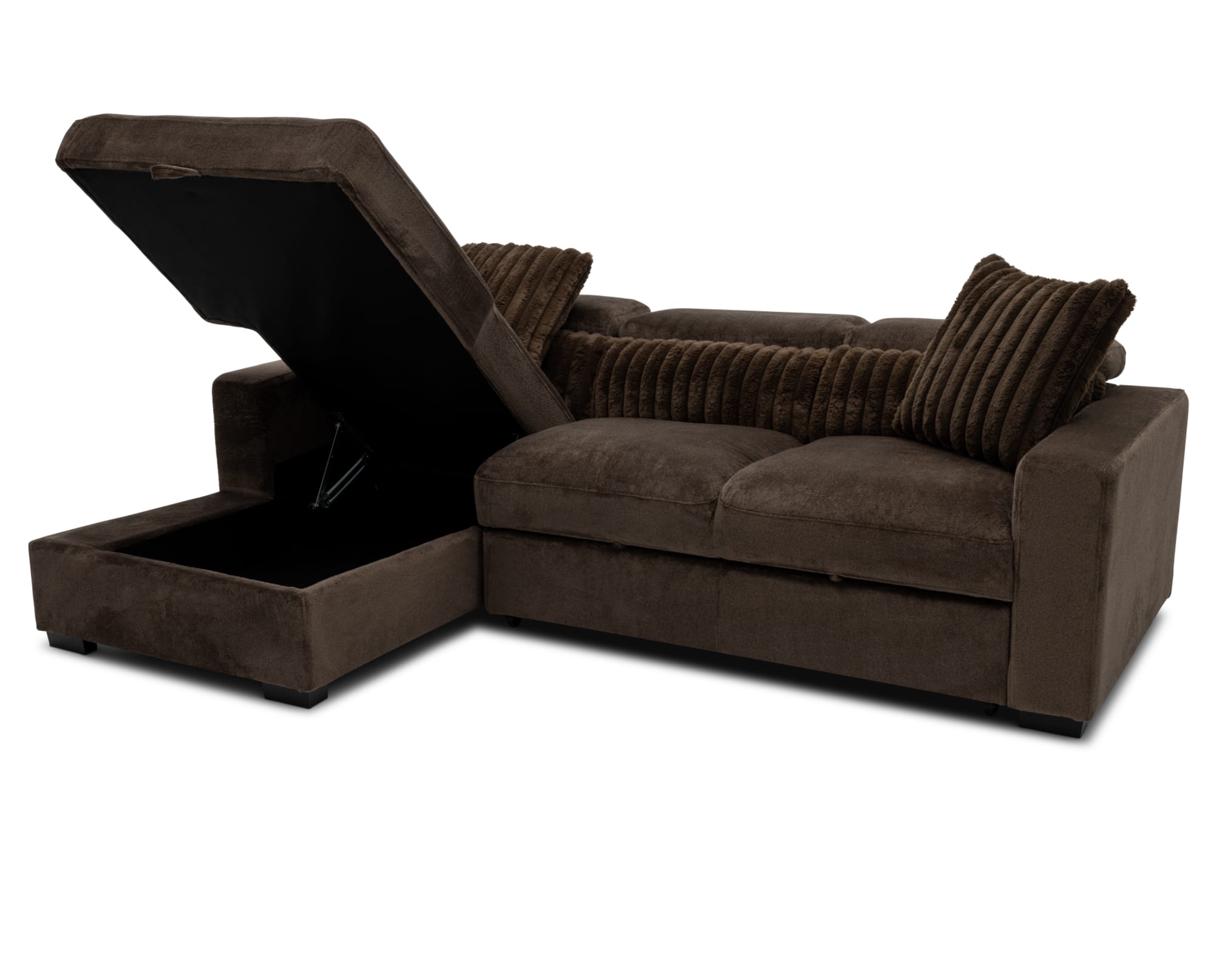 Roxy 2 Pc. LAF Chaise Sectional in Java on white background