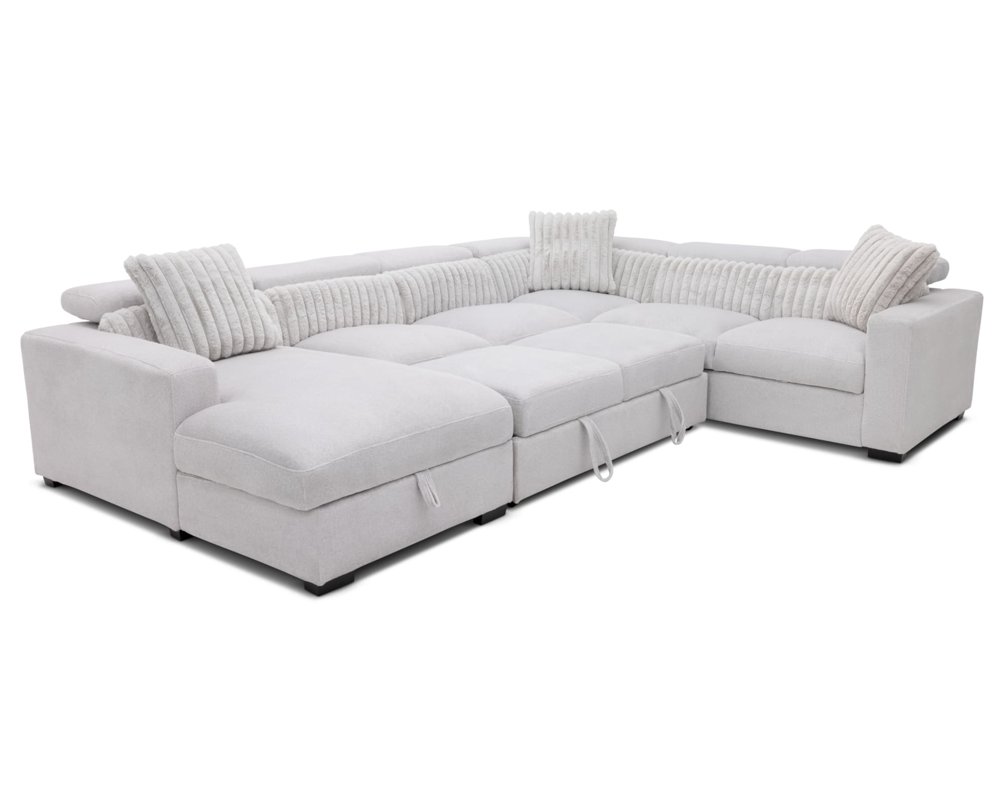 Roxy 3 Pc. LAF Chaise Sectional in Gray on white background