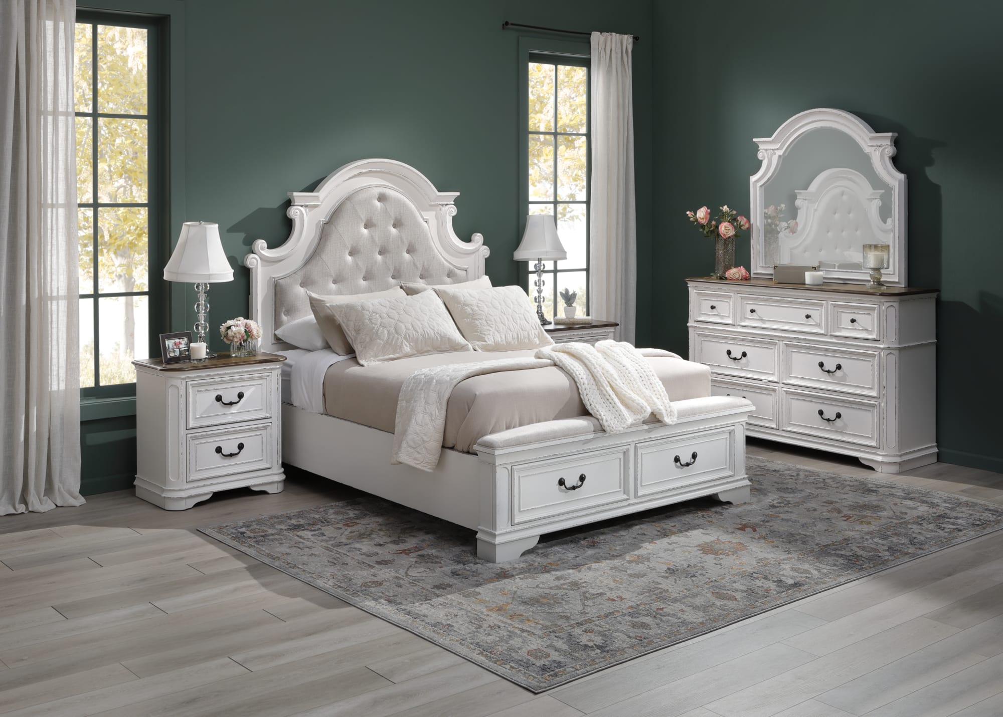 Belle Manor Bedroom Group Window Scene