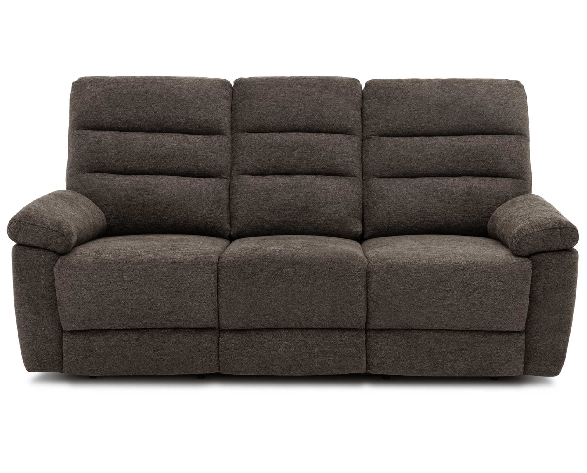 The Conway Reclining Sofa in Brown on white background