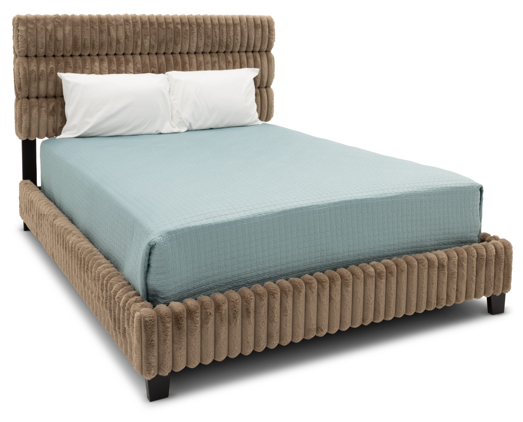 Santa Barbara Queen Upholstered Bed on white background