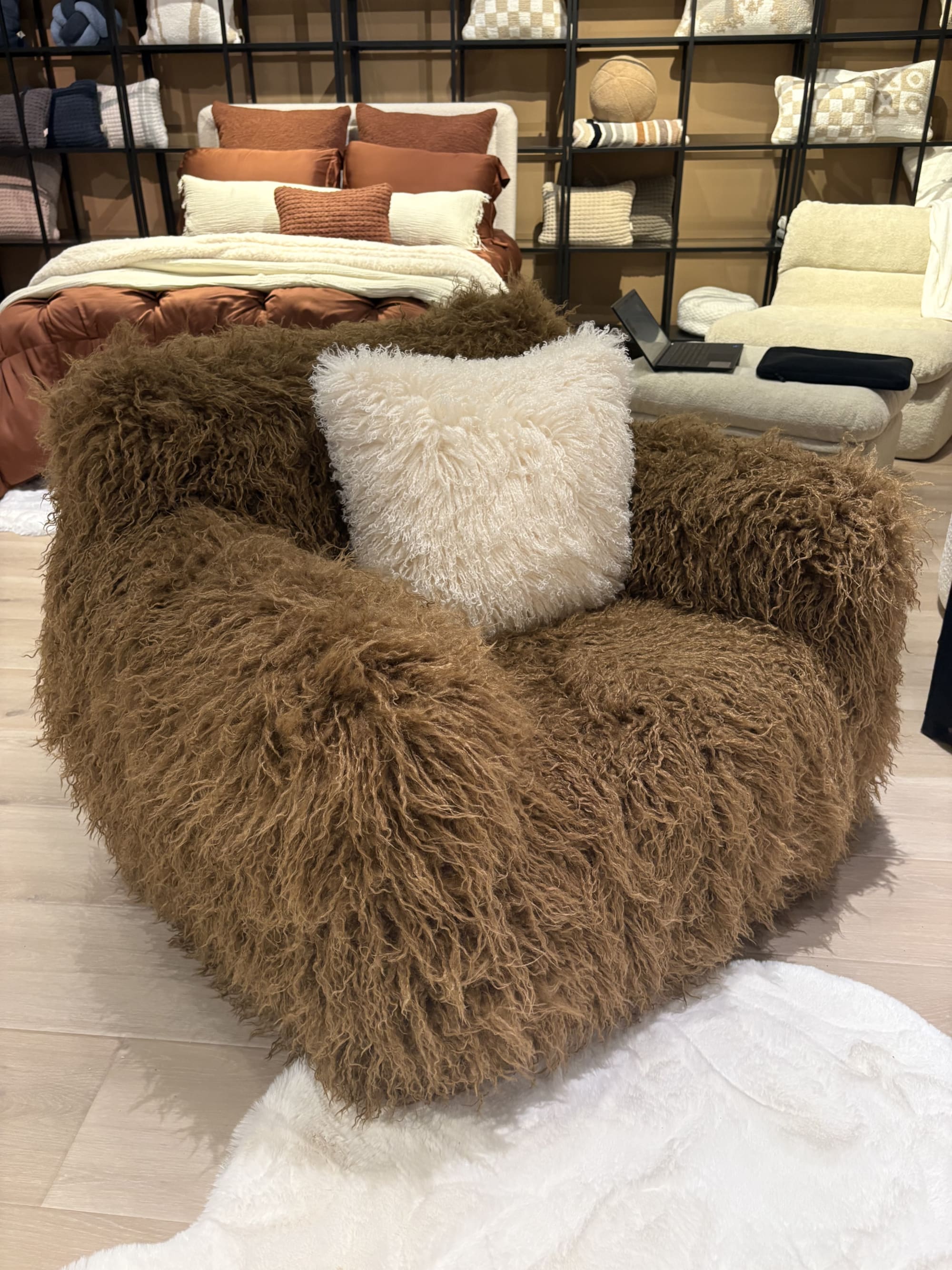 Mocha Mousse Shag Chair at High Point Marketplace