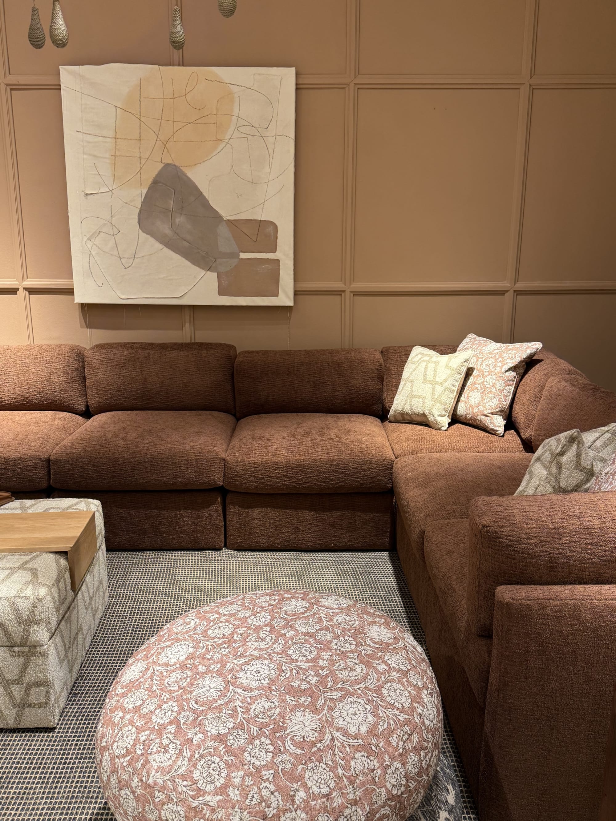 Mocha Mousse Color Drenched Room Sample at High Point Marketplace